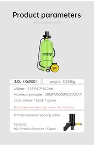 DIDEEP <span class=keywords><strong>Respirator</strong></span> tangki oksigen bawah Air 3L 30-50 menit, tangki udara Scuba Aluminium tekanan tinggi - Product Image 6