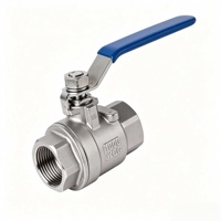 Vanne à boisseau sphérique manuelle en acier inoxydable 304, 2 pièces, filetage femelle, pour eau, gaz, huile, taille 3/4" PN16 0~150°C, OEM disponible