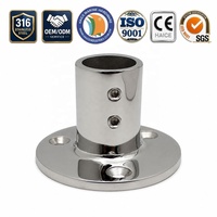 Base ronde marine en acier inoxydable 316, diamètre extérieur 90 degrés Accessoire de quincaillerie pour bateau et yacht : Raccord de main courante pour tube de 1 pouce.