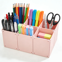 Boîte de rangement en silicone DIY empilable et détachable, organisateur de bureau pastel pour fournitures de bureau, cosmétiques et sous-vêtements