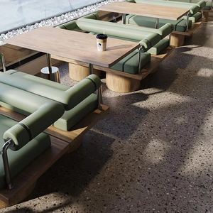 Cabina de sofá semicircular de acero inoxidable moderna, juego de sillas de mesa temáticas de olla caliente comercial para restaurantes, escuelas para vivir - Product Image 4