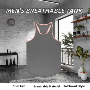 Custom Athletic Fitness Gym <b>Singlet</b> <b>for</b> <b>Men</b> Knitted Quick Dry Breathable - Product Image 2