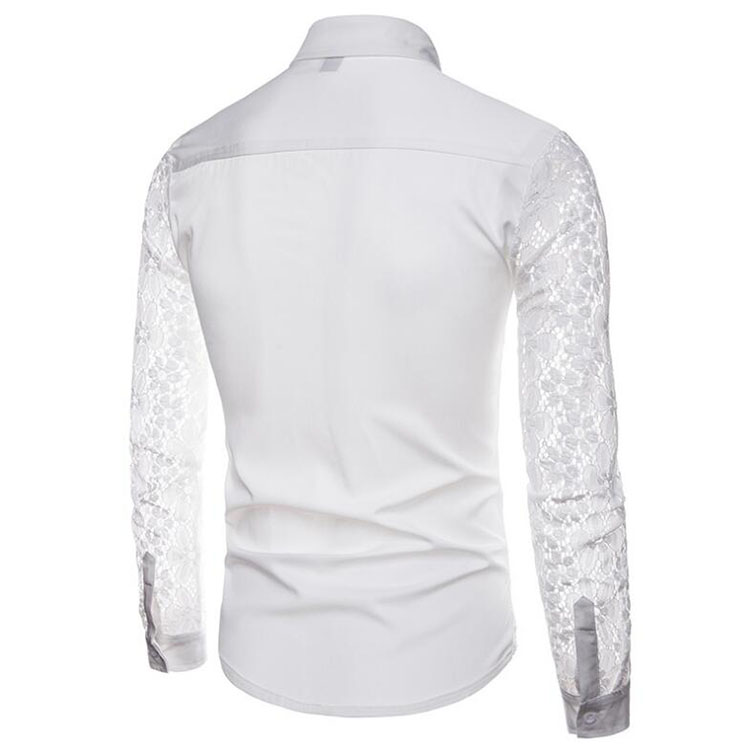 Hot Sale Black Lace Shirt for Men - Slim Fit Long Sleeve Dress Shirt for Nightclub Prom Summer 2022 Style Hot Sale Black Lace Shirt for Men - Slim Fit Long Sleeve Dress Shirt for Nightclub Prom Summer 2022 Style