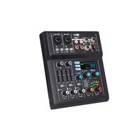 Table de mixage audio mini 2-4 canaux en aluminium OEM neuve avec carte son BT USB, console DJ, KTV, enregistrement à domicile, streaming en direct