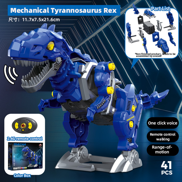 SK01-04 Walking Dinosaur Model Kit Educational Toy Rc Remote Control Dinosaur Toys Set for Kids
