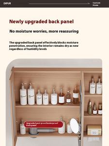 Diprie Armoire de salle de bain tout-en-un de style moderne Plaque de roche incurvée chaude Nouveau style Table de lavabo de <span class=keywords><strong>toilette</strong></span> Couleur bois originale - Product Image 4