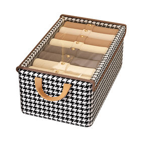 Organisateur de tiroir en tissu moderne grande capacité, pliable et empilable, avec couvercle, pour rangement de vêtements - Product Image 6