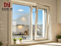 Ventana Abatible Moderna de Seguridad de PVC con Cierre Multipunto, Refuerzo de Acero, Resistente al Viento, para Cocina y Baño