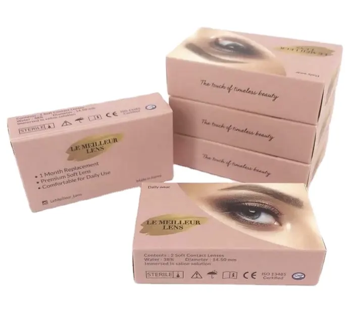 Eye Pattern Printed Custom Private Label Color Contact Lenses Packaging Paper Box