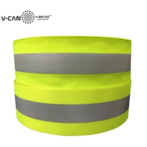 V-REFLEX flourescent Lime Yellow ANSI/ISEA 107 & ENISO 20471 pita reflektif tahan air untuk jaket keselamatan