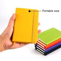 Cuaderno pequeño de tapa dura A5, diario de mano de cuero PU barato, diario de negocios, cuaderno de promoción, material escolar estacionario