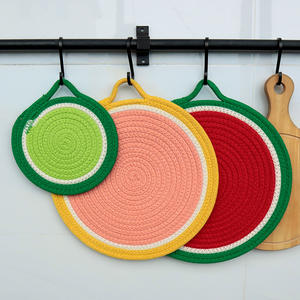 แผ่นรองจานกันความร้อนทรงกลม 18 ซม. 30 ซม. สีทึบ สำหรับใช้ในบ้าน - Product Image 1