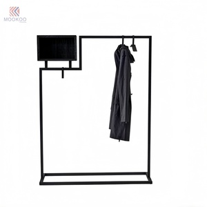 MOOKOO Moderno Appendiabiti in Metallo Nero Verniciato con Ganci Laterali, Autoportante, Resistente, Staccabile - Product Image 4