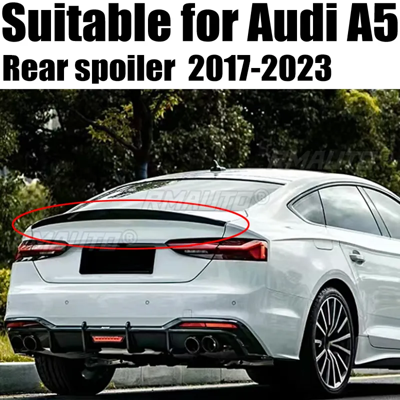 FOR AUDI A5 S5 RS5 B9 4Door Sportback HK Style Carbon fiber Rear Spoiler Trunk wing 2017-2023 FRP Forged carbon
