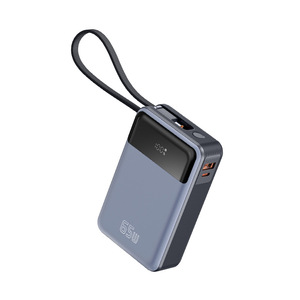 65W chargeur <span class=keywords><strong>Portable</strong></span> haute capacité 20000mAh batterie externe LED affichage câble intégré pour ordinateur <span class=keywords><strong>portable</strong></span> iPhone ordinateur <span class=keywords><strong>portable</strong></span> batterie de voyage - Product Image 1