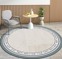 Tapis rond géométrique abstrait moderne, imprimé marbre, antidérapant, lavable, décoration d'intérieur pour salon et chambre