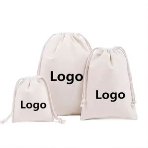 Sac à cordon en toile de coton naturelle avec logo personnalisé, sérigraphié, à simple ou double cordon - Product Image 4