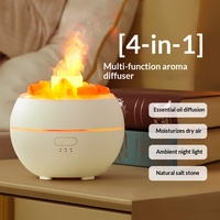 Diffuseur d'arômes à flamme de pierre de sel, humidificateur intelligent de bureau domestique, pulvérisateur d'huiles essentielles avec minuterie, diffuseur de parfum commercial