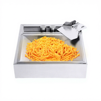 Base de réchauffeur de station supérieure de banc d'affichage de frites de bureau commercial d'acier inoxydable avec le rail d'outils d'assaisonnement de panier filtrant