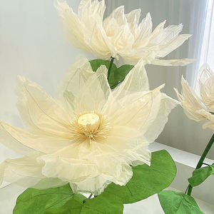 Nouveau design Ouverture et fermeture automatiques Fleurs géantes en soie Vitrine de mariage Accessoires de support de fleurs géantes Fleur en organza géante - Product Image 3