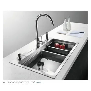 Wellmax – robinet mitigeur de cuisine en céramique, Durable, laiton, poignée unique, dessin de fil SUS304