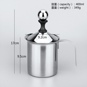 Ustensiles de cuisine en acier inoxydable mousseur manuel café <span class=keywords><strong>lait</strong></span> Blander <span class=keywords><strong>lait</strong></span> crémier pour cafetière avec couvercle à poignée résistant à la chaleur - Product Image 6