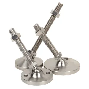 Swivel Stud Leveler Kaki 304 Kaki Baja Tahan Karat Kaki Dapat Disesuaikan Kaki Perata Berat M12 dengan Basis 40Mm 50Mm 60Mm 80Mm