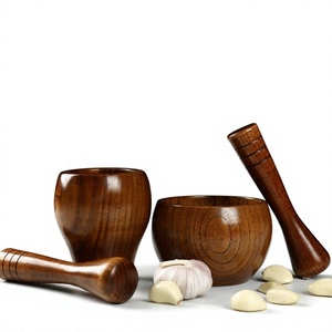Prensa de <span class=keywords><strong>Ajo</strong></span> Manual de Madera Maciza al por Mayor, Mortero Doméstico, Triturador de Medicina Tradicional China, Mortero y Pilón Xianyou - Product Image 1