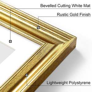 Marco de Fotos Vintage Dorado Tallado en Plástico - Tamaños Personalizados A1/A2/A3/A4, Adorno de Pared Estilo Europeo para Fotos - Product Image 3