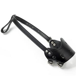 Qbellpet 하이 퀄리티 조절 가능한 통기성 PU 가죽 안티 섭식 마스크 커버 애완 동물 개 방지 수피 물린 먹는 커버 muzzles - Product Image 6