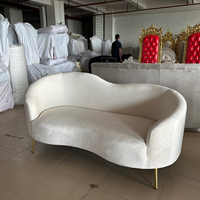 Sofá Curvo de Lujo para Bodas, Tapizado en Terciopelo, Asientos para Eventos, Recepciones, Banquetes, Uso Comercial