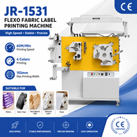 JR-1531 3 + 1 couleurs Flexo Satin ruban étiquette machine d'impression vêtement tissu lavage soin étiquette machines d'impression prix