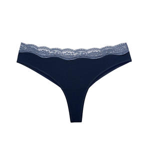 מפעל מכירה ישירה עבור נשים כותנה נמוך שיער thongs סקסי תחרה g-מחרוזת תחרה סקסית תחתונים תחתונים דפוס מוצק לוגו - Product Image 4