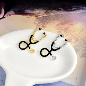 Oro Argento Stetoscopio studentdoctor infermieristica Pin Smalto Morbido Pin per medico infermiere coat - Product Image 4