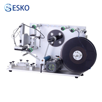 Machine d'étiquetage semi-automatique ESKO pour bouteilles carrées, équipement de pose d'étiquettes avant et arrière pour lotions cosmétiques