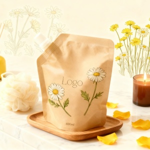 ซองพลาสติกแบบมีพวยสำหรับบรรจุภัณฑ์น้ำหอม 150 มล. แบบพิมพ์ลายตามสั่ง ทำจากกระดาษคราฟท์รีไซเคิลได้ พร้อมพวยด้านข้าง - Product Image 6