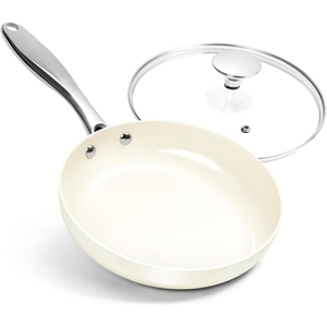 Poêle à frire en céramique Poêle antiadhésive de 9.5 pouces <span class=keywords><strong>sans</strong></span> PFAS Base en <span class=keywords><strong>PTFE</strong></span> ou <span class=keywords><strong>PFOA</strong></span> en acier inoxydable Poêle en céramique pour toutes les tables de cuisson - Product Image 2