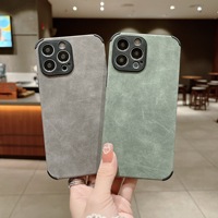 Casing Kulit PU Mewah Minibook untuk iPhone 16 15 13 12 11 14 17 18 Pro Max Mini 16 Plus, Pelindung Ponsel TPU Lembut Anti Benturan