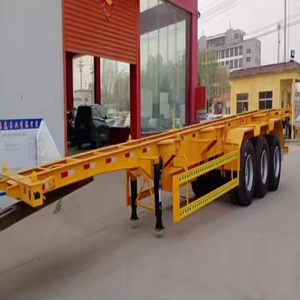 Châssis porte-conteneurs 3 essieux Chine, semi-remorque squelette 40 tonnes, semi-remorque squelette 20/40 pieds d'occasion pour port, à vendre - Product Image 4