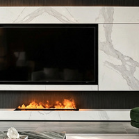 Cheminée électrique encastrable LUXUAN 1000 mm avec flammes multicolores, télécommande, thermostat réglable, économe en énergie, pour usage domestique (norme française)