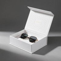 Boîte d'emballage magnétique à rabat rigide en carton pour lunettes de vue et de soleil, personnalisable OEM (logo, taille, couleur, forme, nouveau design)