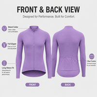 Jersey de Ciclismo Personalizado para Mujer, Manga Larga, Cierre Completo, con 3 Bolsillos Traseros, Ropa de Equipo con Etiqueta Privada, OEM