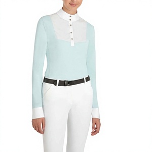 Lightweight Solid <b>Colour</b> Equestrian Horse Riding Show Shirts Long Sleeves Racing Wear Customized Mesh Penal Accessories - Product Image 1