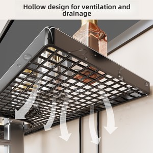 Nordic Style No-Drill Wall Mounted <strong>Shelf</strong> for Bathroom, <strong>50cm</strong> Faucet Rack, PP Material - Product Image 4