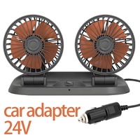 Pabrik Asal Berkepala Ganda Kipas Mobil 12V Kipas 24 Volt Aksesoris Mobil untuk Kendaraan Truk Pendingin Udara Kipas Usb Universal F410