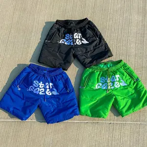 Shorts de penas casuais unisex macios de alta qualidade com bordado personalizado OEM acolchoados 100% poliéster para homens