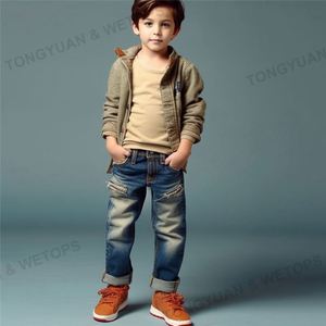 Pantalones Vaqueros de Moda para Niños, Diseño de Pantalones Vaqueros Rectos y Ajustados para Niños Pequeños - Product Image 2