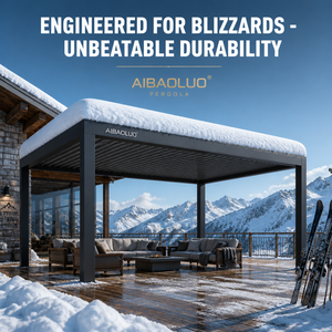 <span class=keywords><strong>Pergola</strong></span> à toit motorisé à lames orientables Elite pour <span class=keywords><strong>chalet</strong></span> de ski de luxe, terrasse en montagne, testée pour charges de neige importantes, véranda hivernale - Product Image 2