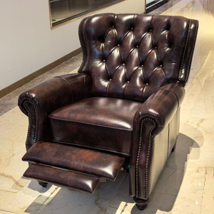 <span class=keywords><strong>Fauteuil</strong></span> lounge en cuir ciré fonctionnel de style vintage américain : <span class=keywords><strong>fauteuil</strong></span> de salon, canapé simple, bureau, hôtel, villa, bureau - Product Image 1