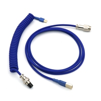 Alta calidad de una sola manga GX12 Aviator Mini Micro Sprial en espiral Tipo-C Cable USB para teclado mecánico